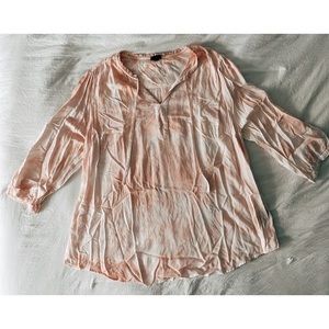 Light Pink RAYON TWILL PEASANT BLOUSE (Size 14/16)